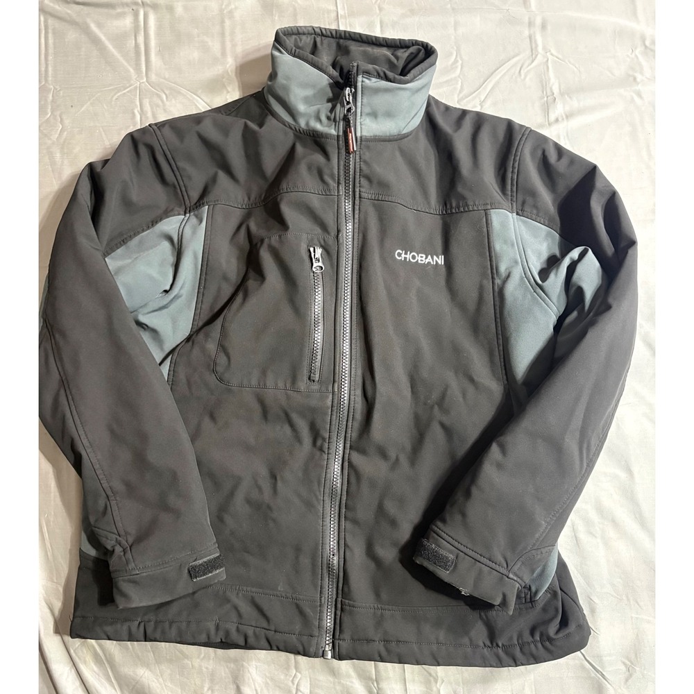RefrigiWear Mens Softshell Jacket XL Black Charcoal Chobani Full‎ Zip 0490R